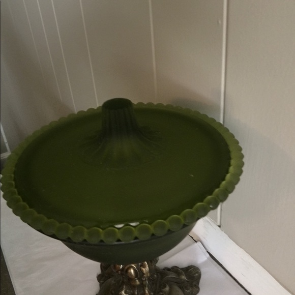 Vintage Depression Glass Pedestal Candy Dish - Picture 3 of 3